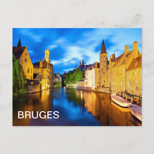Zonnetijd in Brugge. België Briefkaart (Voorkant)
