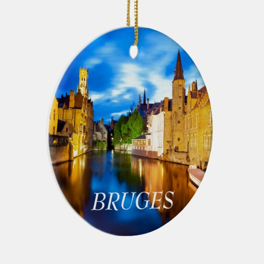 Zonnetijd in Brugge. België Keramisch Ornament (Rechts)