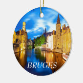 Zonnetijd in Brugge. België Keramisch Ornament (Links)