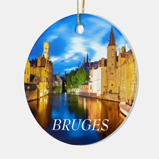 Zonnetijd in Brugge. België Keramisch Ornament (Links)