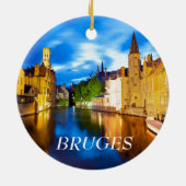 Zonnetijd in Brugge. België Keramisch Ornament (Achterkant)