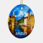 Zonnetijd in Brugge. België Keramisch Ornament (Rechts)