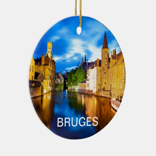 Zonnetijd in Brugge. België Keramisch Ornament (Rechts)