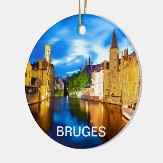 Zonnetijd in Brugge. België Keramisch Ornament (Links)