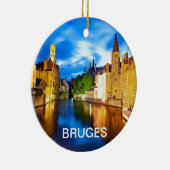 Zonnetijd in Brugge. België Keramisch Ornament (Rechts)