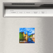 Zonnetijd in Brugge. België Magneet (Insitu (Vaatwasser))