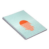 Zonnetijd in de oceaan - gestreepte achtergrond. L Notitieboek (Rechterzijde)