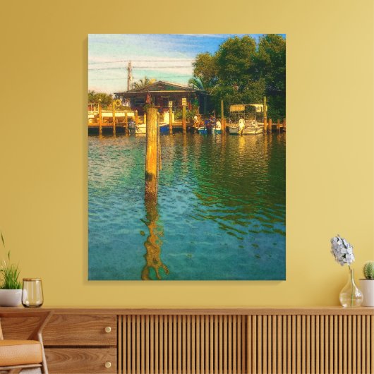 Zonnetijd in de oude watering canvas afdruk (Insitu (Woonkamer))