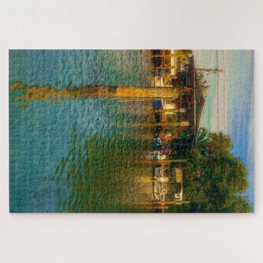 Zonnetijd in de oude watering legpuzzel (Horizontaal)