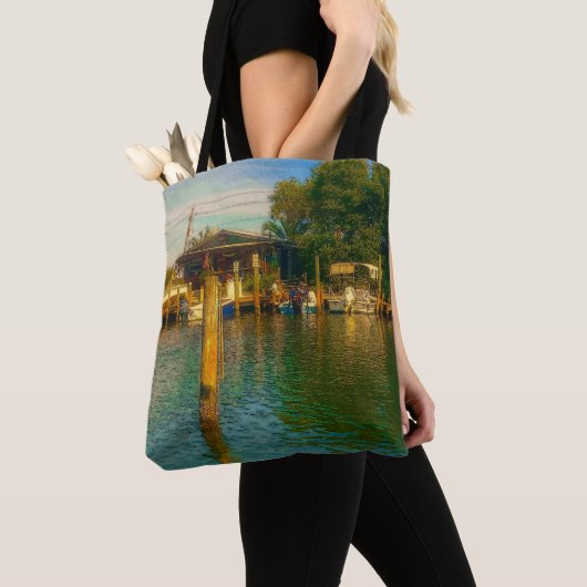 Zonnetijd in de oude watering tote bag (Dichtbij)