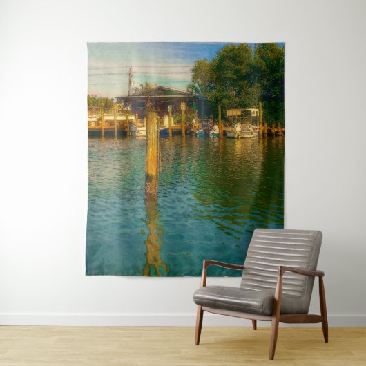 Zonnetijd in de oude watering wandkleed (In situ)