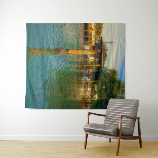 Zonnetijd in de oude watering wandkleed (In Situ (horizontaal))