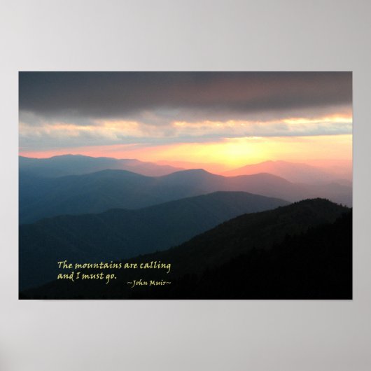 Zonnetijd in de Smokies: Mtns bellen/Muir Poster (Voorkant)