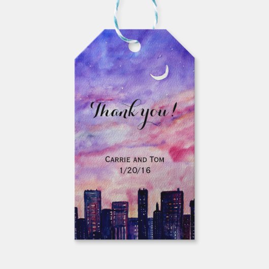 Zonnetijd in de stad cadeaulabel (Voorkant)