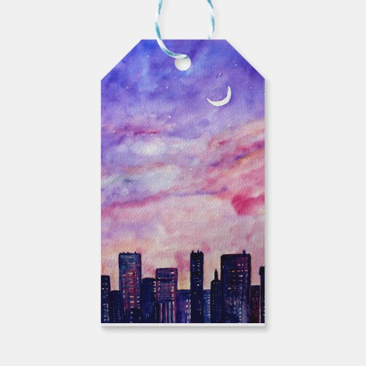 Zonnetijd in de stad cadeaulabel (Achterkant)