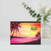 Zonnetijd in de Waterverf van Tropics door Farida  Briefkaart (Staand voorkant)