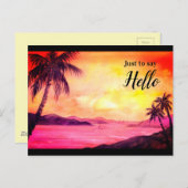 Zonnetijd in de Waterverf van Tropics door Farida  Briefkaart (Voorkant / Achterkant)