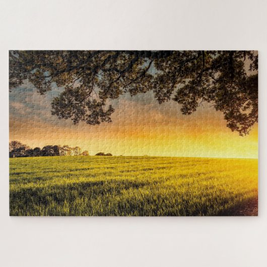 Zonnetijd in een landschappelijk landschap Puzzle Legpuzzel (Horizontaal)