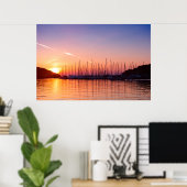 Zonnetijd in foto van de Adriatische zee baai. Kro Poster (Thuiskantoor)