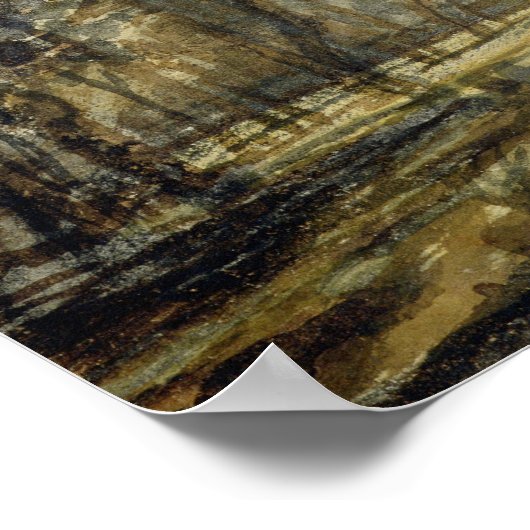 Zonnetijd in het hout poster (Hoek)