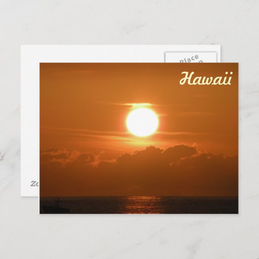Zonnetijd in Kona, Briefkaart Hawaï met Boat (Voorkant / Achterkant)