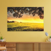 Zonnetijd in landschap canvas afdruk (Insitu (Woonkamer))
