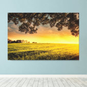 Zonnetijd in landschap canvas afdruk (Insitu (Houten vloer))
