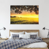 Zonnetijd in landschap canvas afdruk (Insitu (Slaapkamer))