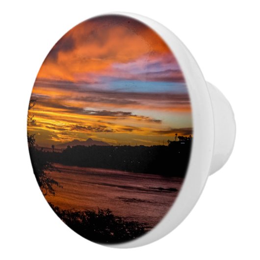 Zonnetijd in Praia, Kaapverdië Keramische Knop (Rechts)