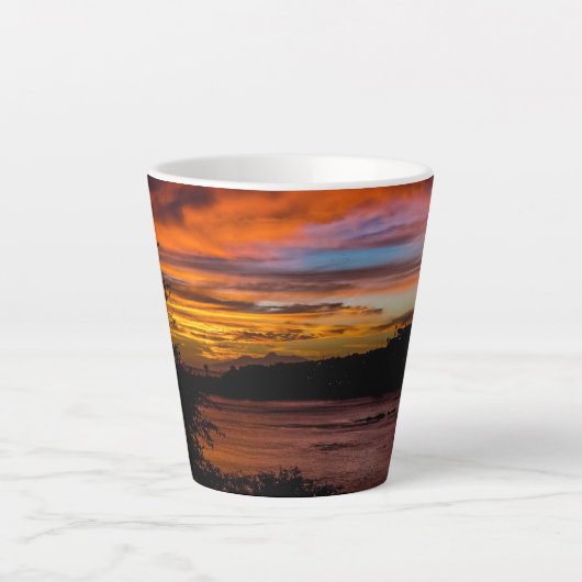 Zonnetijd in Praia, Kaapverdië Latte Mok (Voorkant)