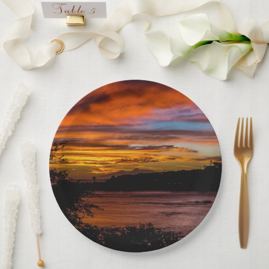 Zonnetijd in Praia, Kaapverdië Papieren Bordje (Huwelijk)