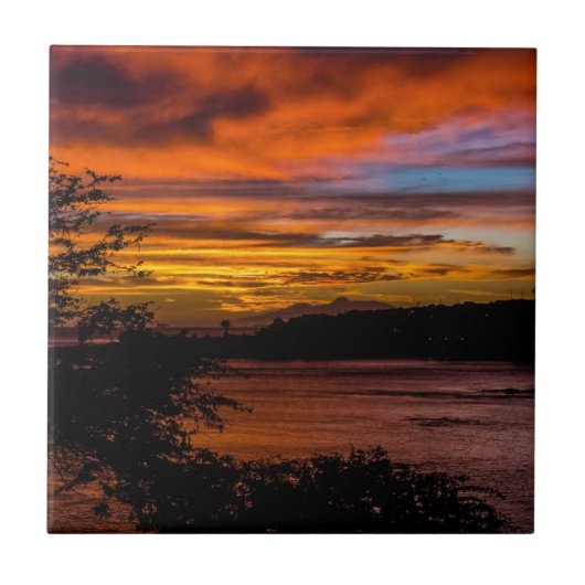 Zonnetijd in Praia, Kaapverdië Tegeltje (Voorkant)