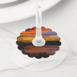 Zonnetijd in Praia, Kaapverdië Wijnglaslabel