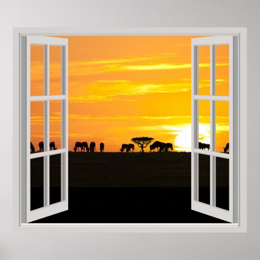 Zonnetijd in Serengeti Poster (Voorkant)