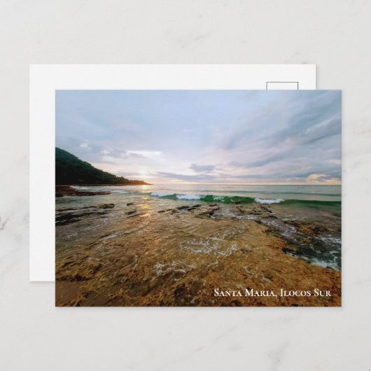 Zonnetijd in Suso Beach Santa Maria, Ilocos Sur Briefkaart (Voorkant / Achterkant)