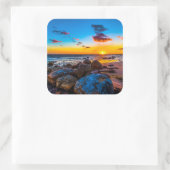 Zonnetijd in Zee Vierkante Sticker (Tas)