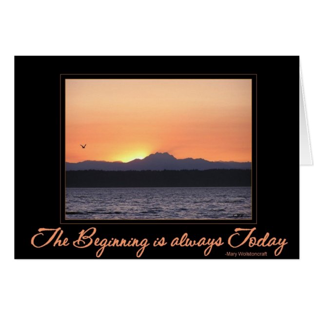 Zonnetijd met vogel - Beginnen is altijd vandaag (Voorkant Horizontaal)