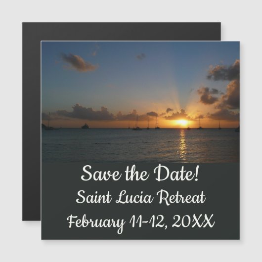 Zonnetijd met zeilboten Bewaar de datum (Voorkant / Achterkant)