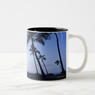 Zonnetijd op de baai van Kahaluu in Kona, Hawaii Tweekleurige Koffiemok