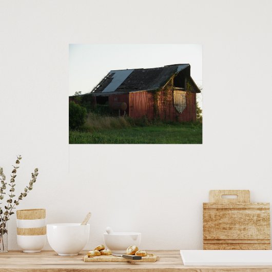 Zonnetijd op de Barn Poster (Keuken)