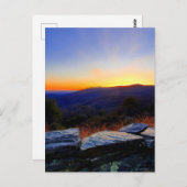 Zonnetijd op de blauwe parkeerplaats briefkaart (Voorkant / Achterkant)