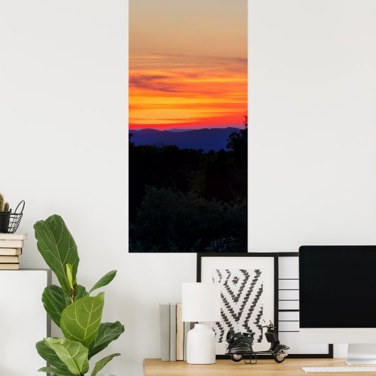 Zonnetijd op de blauwe parkeerplaats poster (Thuiskantoor)