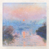 Zonnetijd op de Seine Claude Monet Glazen Onderzetter (Voorkant)