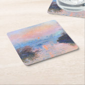 Zonnetijd op de Seine Claude Monet Kartonnen Onderzetters (Schuin)