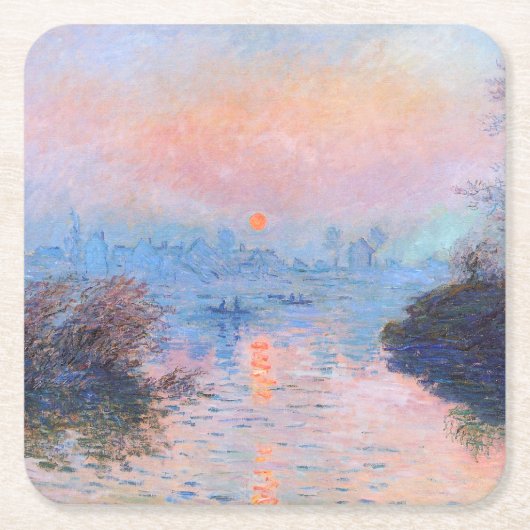 Zonnetijd op de Seine Claude Monet Kartonnen Onderzetters (Voorkant)