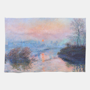 Zonnetijd op de Seine Claude Monet Theedoek