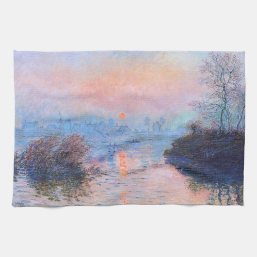 Zonnetijd op de Seine Claude Monet Theedoek (Horizontaal)