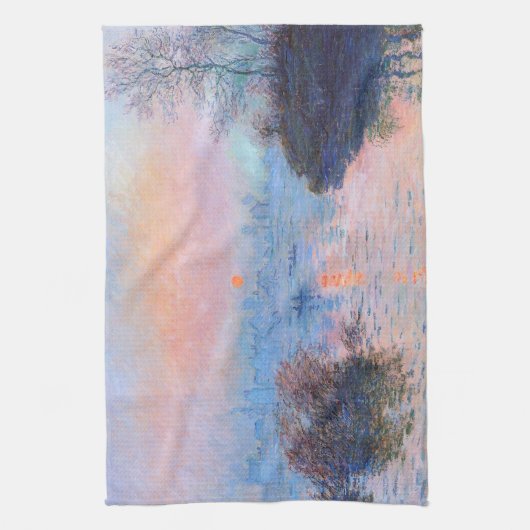 Zonnetijd op de Seine Claude Monet Theedoek (Verticaal)