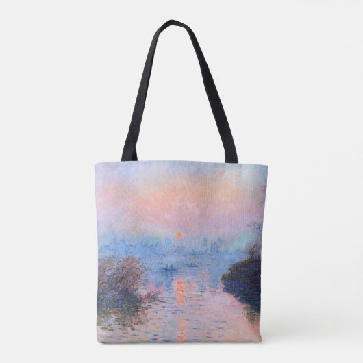 Zonnetijd op de Seine Claude Monet Tote Bag (Achterkant)