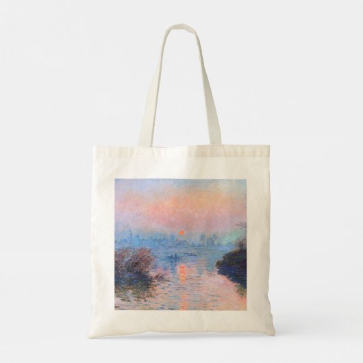 Zonnetijd op de Seine Claude Monet Tote Bag (Achterkant)